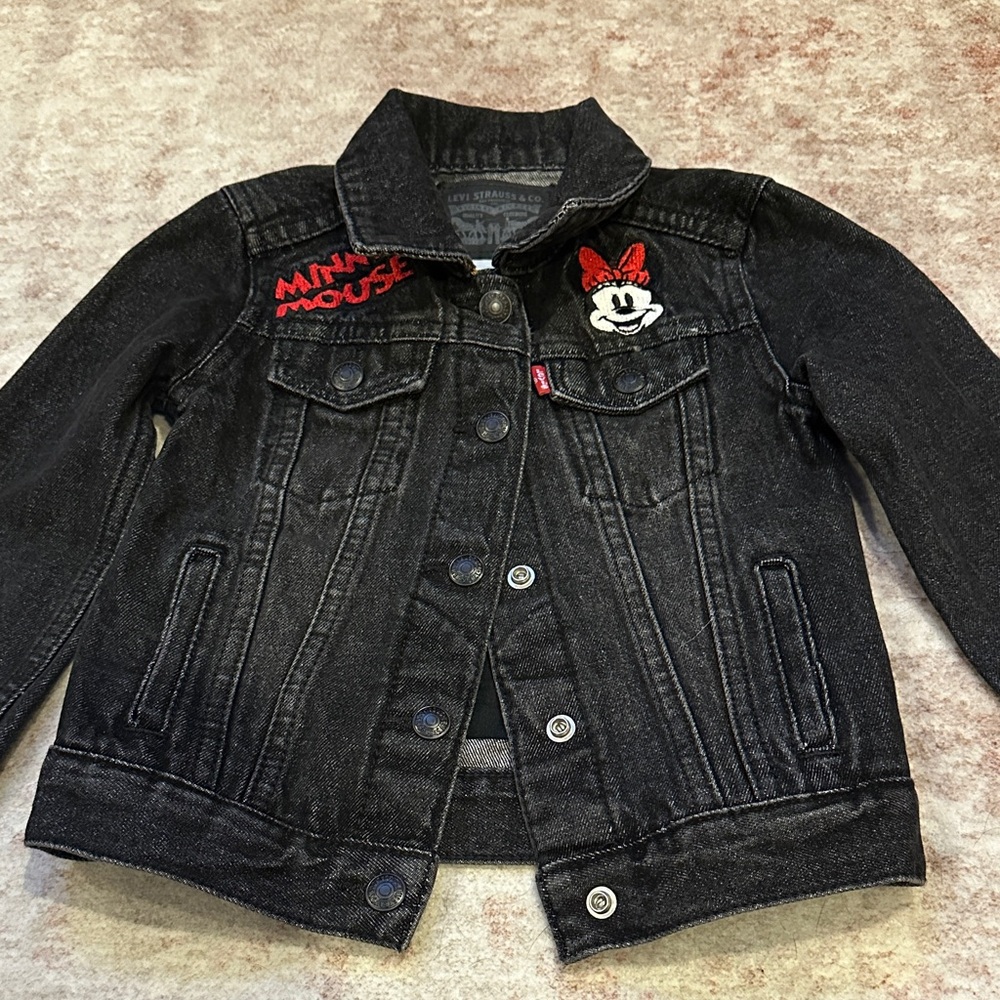 Levi's Black Jean Jacket with Red Accents for Kids